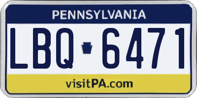 PA license plate LBQ6471