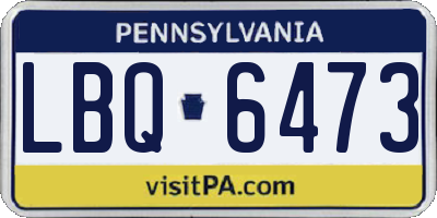 PA license plate LBQ6473