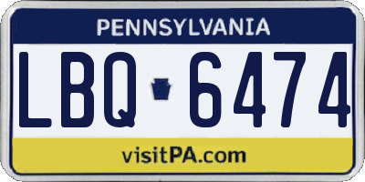 PA license plate LBQ6474