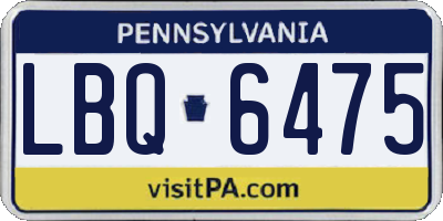 PA license plate LBQ6475