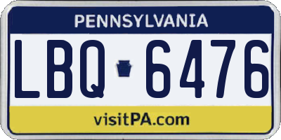 PA license plate LBQ6476