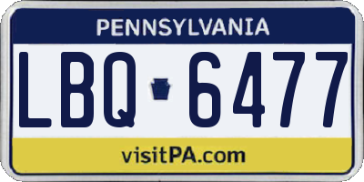 PA license plate LBQ6477