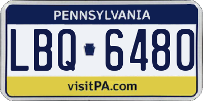 PA license plate LBQ6480