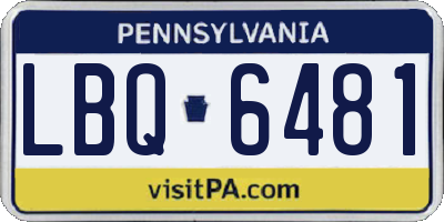 PA license plate LBQ6481