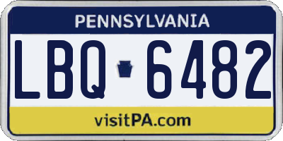 PA license plate LBQ6482