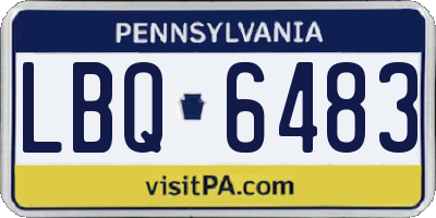 PA license plate LBQ6483