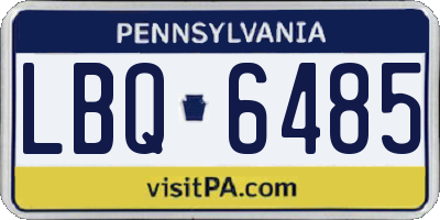 PA license plate LBQ6485