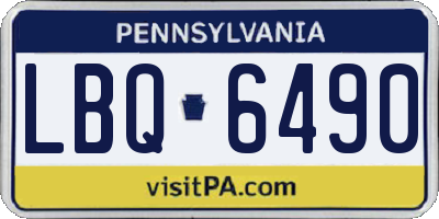 PA license plate LBQ6490