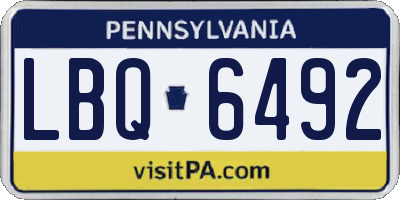 PA license plate LBQ6492