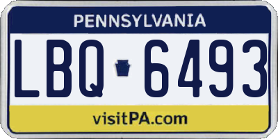PA license plate LBQ6493