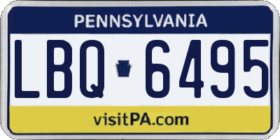 PA license plate LBQ6495