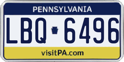 PA license plate LBQ6496
