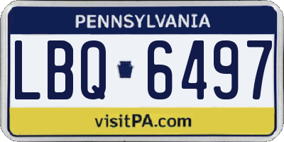 PA license plate LBQ6497