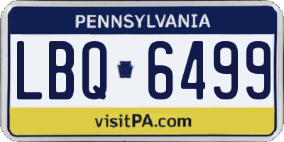 PA license plate LBQ6499