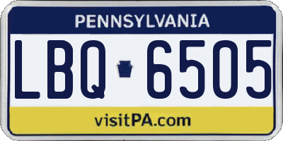 PA license plate LBQ6505