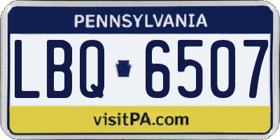 PA license plate LBQ6507