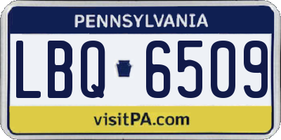PA license plate LBQ6509
