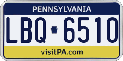PA license plate LBQ6510