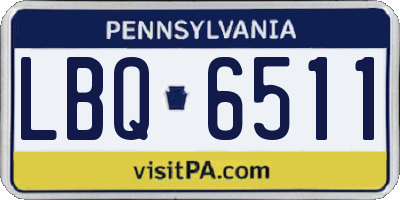 PA license plate LBQ6511
