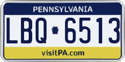 PA license plate LBQ6513