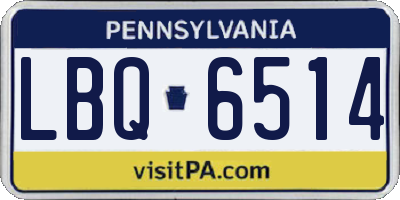 PA license plate LBQ6514
