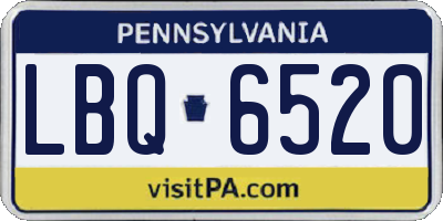 PA license plate LBQ6520