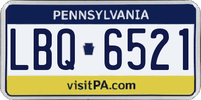 PA license plate LBQ6521