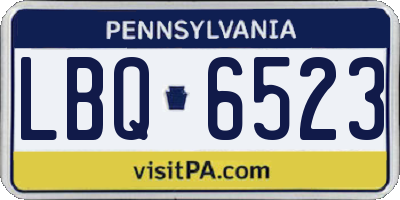PA license plate LBQ6523