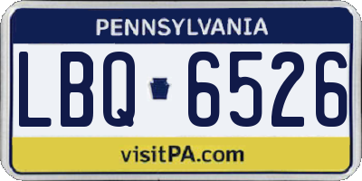 PA license plate LBQ6526