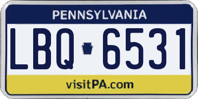 PA license plate LBQ6531