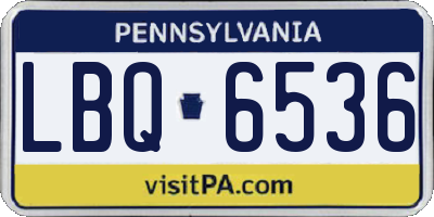 PA license plate LBQ6536