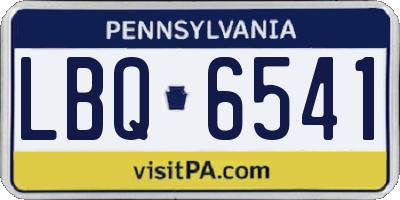 PA license plate LBQ6541