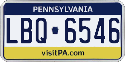 PA license plate LBQ6546