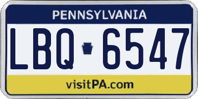 PA license plate LBQ6547