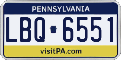 PA license plate LBQ6551