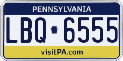 PA license plate LBQ6555