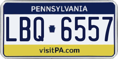 PA license plate LBQ6557