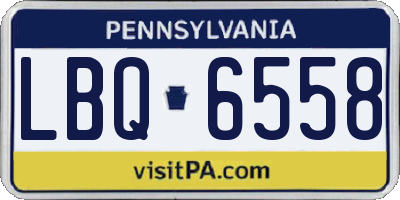 PA license plate LBQ6558