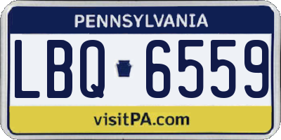 PA license plate LBQ6559