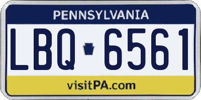 PA license plate LBQ6561
