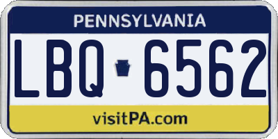 PA license plate LBQ6562