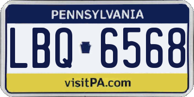 PA license plate LBQ6568
