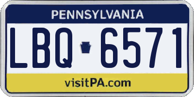 PA license plate LBQ6571