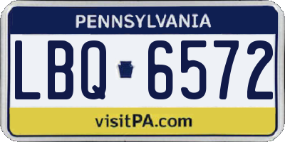 PA license plate LBQ6572