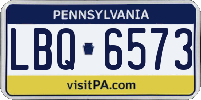 PA license plate LBQ6573