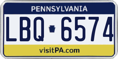 PA license plate LBQ6574