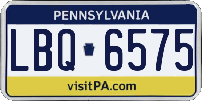 PA license plate LBQ6575