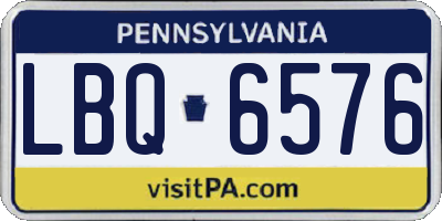 PA license plate LBQ6576