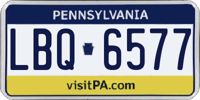 PA license plate LBQ6577