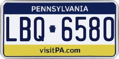 PA license plate LBQ6580